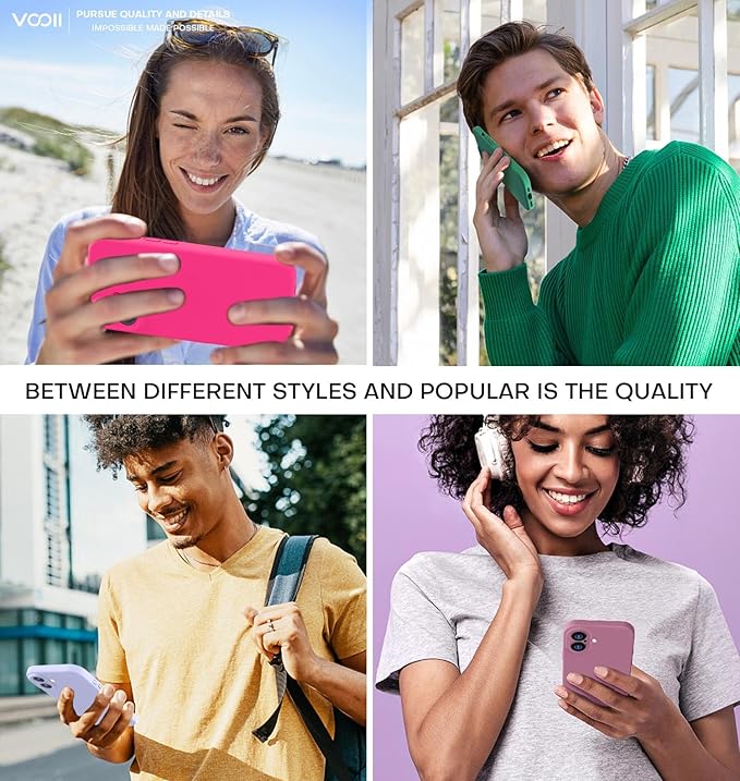 Vooii Compatible with iPhone 16 Plus Case, Liquid Silicone Upgrade [Camera Protection] [Soft Anti-Scratch Microfiber Lining] Shockproof Phone Case for iPhone 16 Plus 6.7 inch - Hot Pink