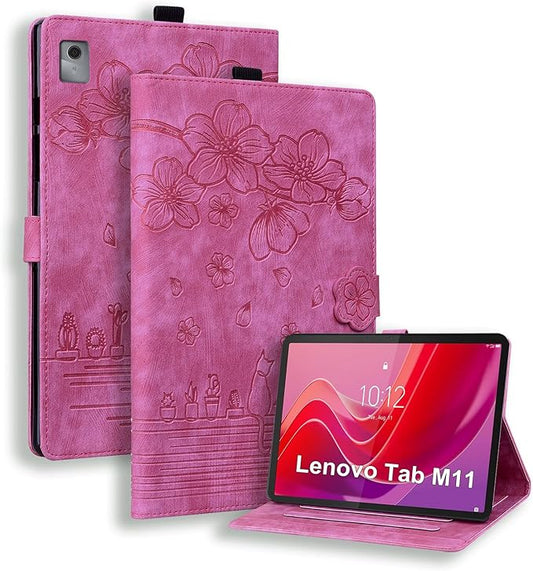 Case for Lenovo Tab M11 / Tab K11 LTE 11 inch Tablet 2024, Tab m11 11" Tablet Case PU Leather with Pen Holder Magnectic Cover Folio Stand for Model TB330FU- Pink