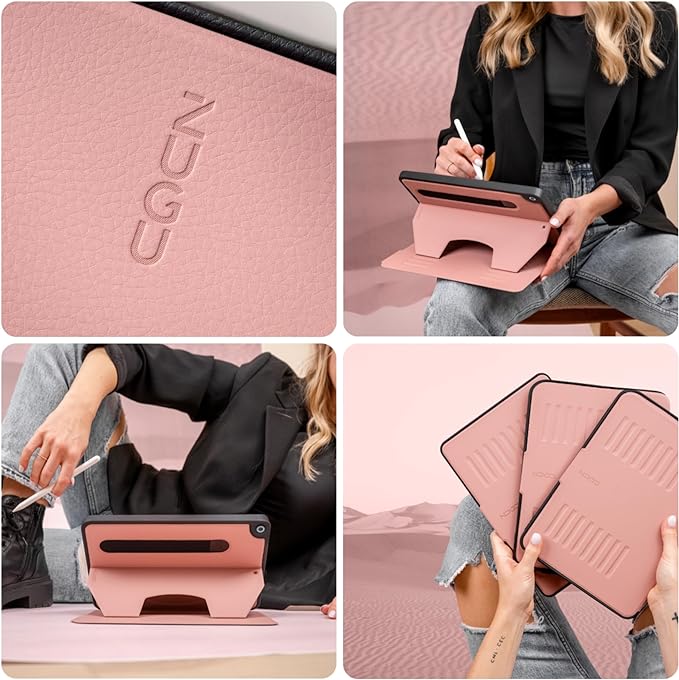 ZUGU CASE for 10.2 Inch iPad 7th / 8th / 9th Generation Case (2021/2020/2019), Protective, Thin, Sleek Design, Magnetic Stand, Sleep/Wake Cover, Magnetic Cover, Desert Rose