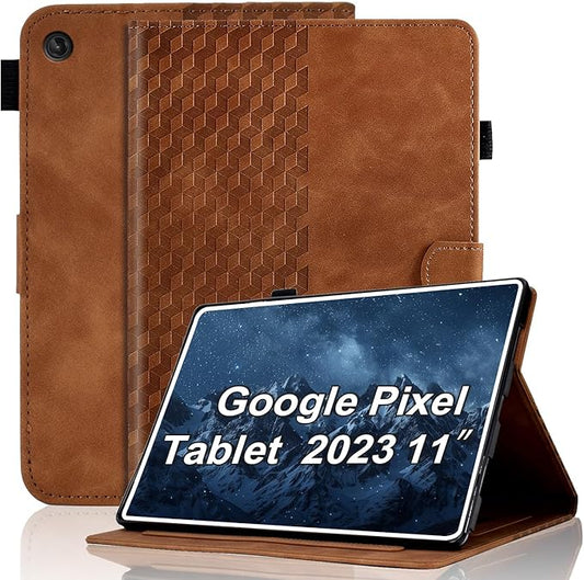 Case for Google Pixel Tablet 11 inch 2023 Magnetic PU Leather Folio Adjustable Stand Case with Card Holder Multi-Angle Viewing Flip Cover for Pixel 11" - Brown