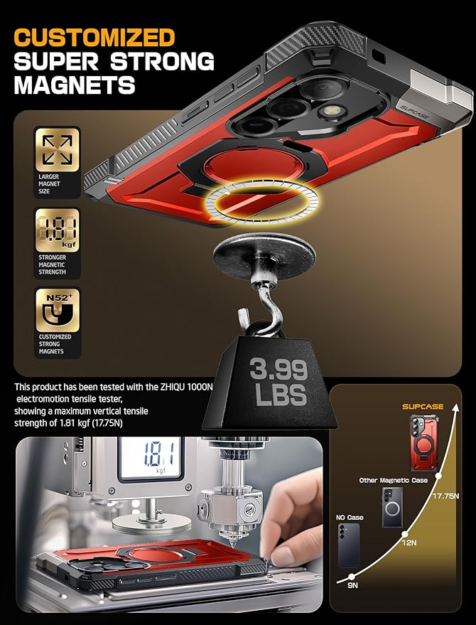 SUPCASE for Samsung Galaxy S25 Case with Stand (Unicorn Beetle Grip), [Compatible with MagSafe] [Military-Grade Drop Protection] Heavy Duty Shockproof Magnetic Phone Case for Galaxy S25 6.2", Ruddy