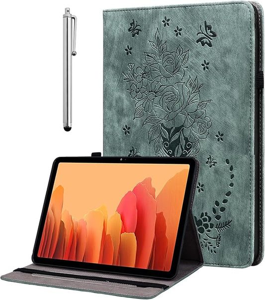 Case for Samsung Galaxy Tab A 8.0 Inch 2019 SM-T290/SM-T295, Multi-Angle Flip PU Leather Protective Cover with Stylus Holder, Green