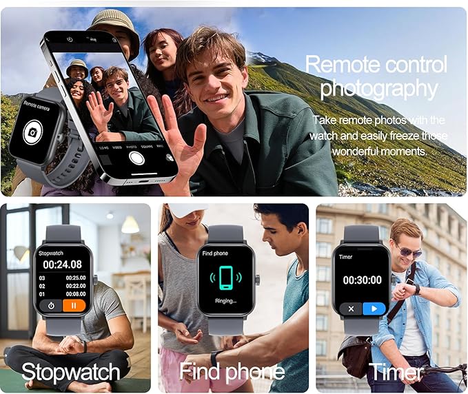 Smart Watches for Women,Fitness Tracker of Android Smart Watch,Heart Rate/Blood Oxygen/Sleep Monitoring,IP68 Waterproof Smartwatch for iPhone Samsung,Men's Smart Watch with Make/Answer Call