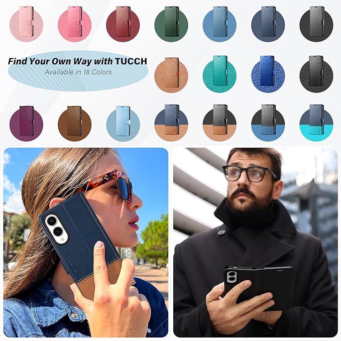 TUCCH Wallet Case for Galaxy S25 Edge, Magnetic PU Leather Stand [RFID Blocking] [4 Card Slots] Protective Folio Cover with TPU Shockproof Interior Case Compatible with Galaxy S25 Edge 6.7", Evergreen