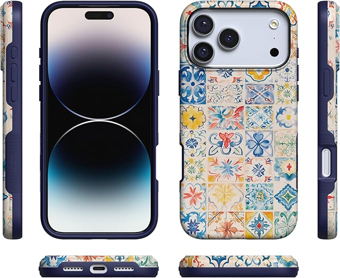 Casely iPhone 17 Pro Case | Tuscan Tiles | Dolce Vita | Compatible with MagSafe | Bold Protective Design