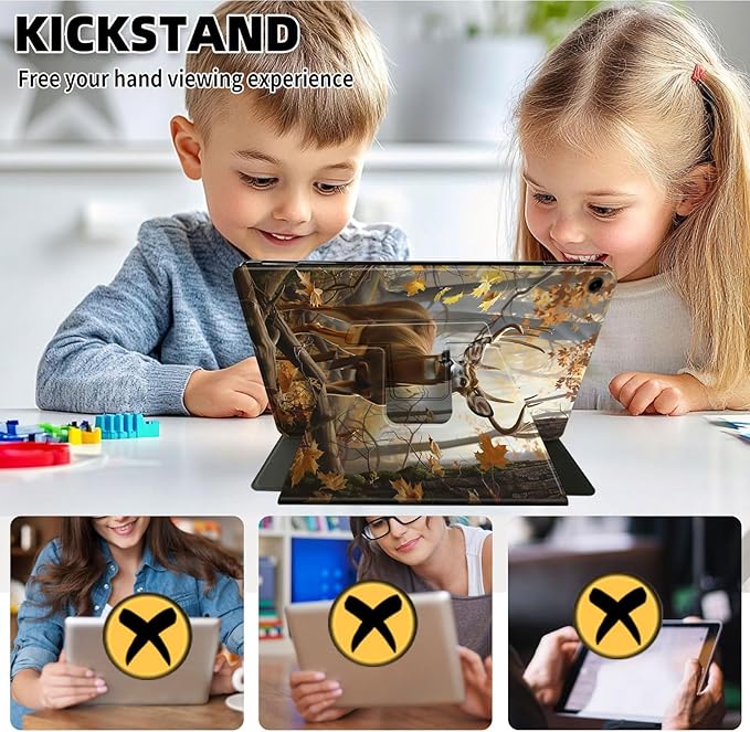 Case for Samsung Galaxy Tab A9 8.7 Inch 2023 Tablet Case, 360 Degree Rotating Folio Stand Smart Cover for Samsung Galaxy Tab A9 Tablet, Auto Sleep/Wake, Forest Deer