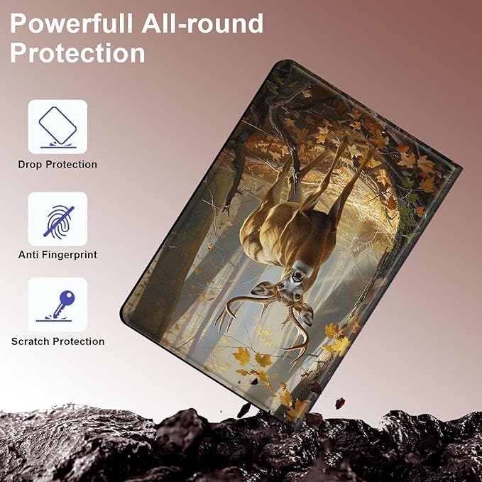 Case for Samsung Galaxy Tab A9+/A9 Plus 11” 2023 Model (SM-X210/X216/X218), Slim PU Leather Stand Cover with Auto Wake/Sleep, Multi-Angle Viewing & Shockproof, Pink Seascape