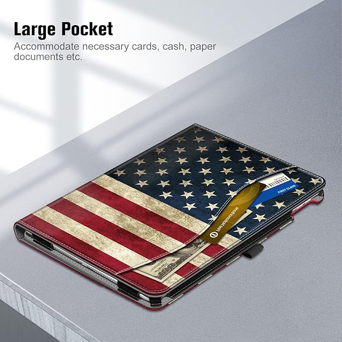 Fintie Case for iPad 9th / 8th / 7th Generation (2021/2020/2019) 10.2 Inch - [Corner Protection] Multi-Angle Viewing Stand Cover with Pocket & Pencil Holder, Auto Sleep Wake, US Flag