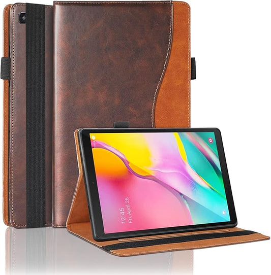 Case for Samsung Galaxy Tab A 10.1 2019 (SM-T510/T515) Bussiness Premium PU Leather Stand Folding Folio Cover Multi- Viewing Angles for Galaxy Tab A 10.1 Inch 2019-Brown