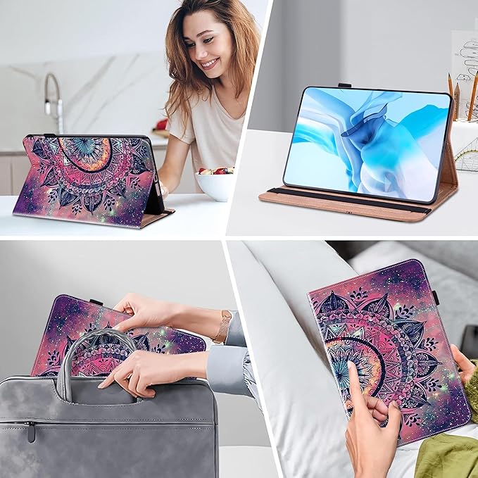 Case for Lenovo Tab M9 Cover 9.0 inch (TB-310FU,2023 Released), Premium PU Leather Flip Stand Case with Elastic Band/Card Slots/Pen Holder for Lenovo Tab M9 Tablet - Mandala