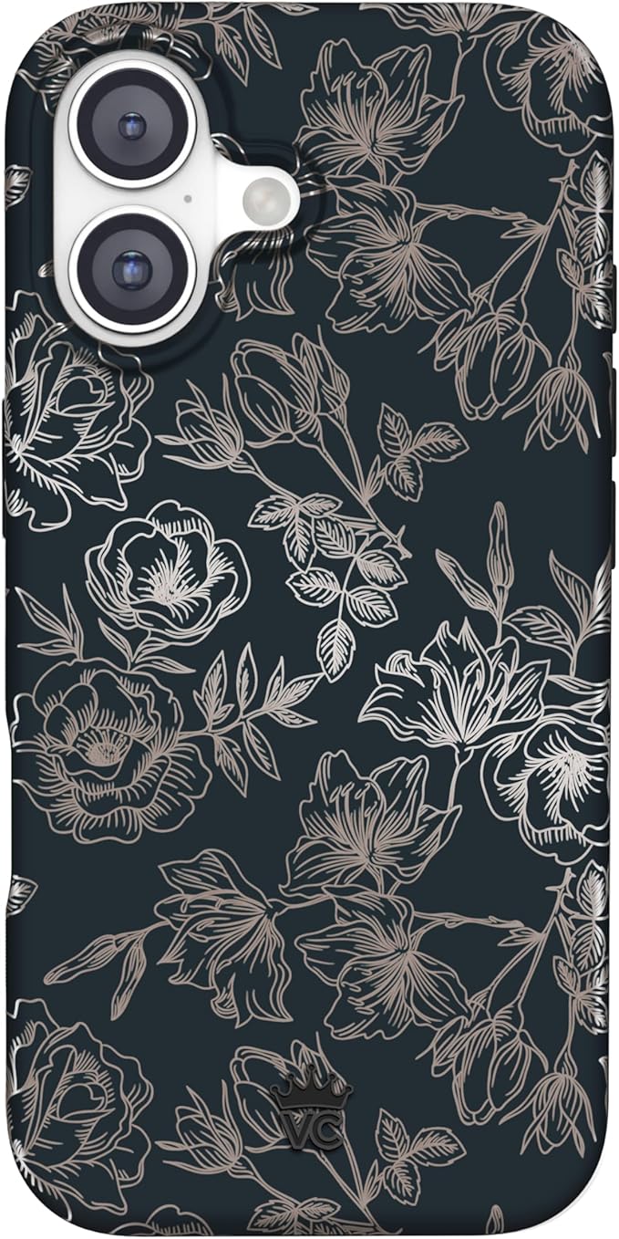 VELVET CAVIAR Case for iPhone 17 | Compatible with MagSafe | 10ft Drop Tested | Protective Designer Cases | Floral Rose Gold Flowers