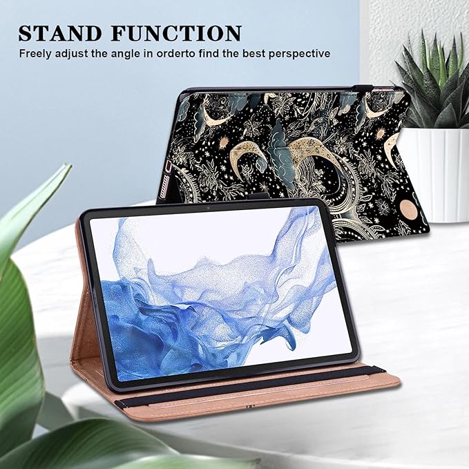 Case for Lenovo Tab M9 Cover 9.0 inch (TB-310FU,2023 Released),PU Leather Flip Stand Case with Elastic Band for Lenovo Tab M9 Tablet - Moon