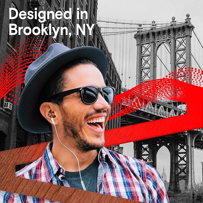 Symphonized Wired Earbuds with Microphone 3.5mm — Noise Isolating Headphones with Wire, Earphones Wired, Headphones with Microphone for Computer, Ear Phones Android Electronics, Natural Wood (White)