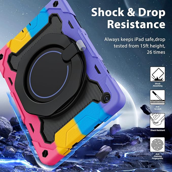 ROISKIN Case for Galaxy Tab A9 Plus 5G/ A9+ 11 Inch with HD Screen Protector & Shoulder Strap,Heavy Duty Military Case for Samsung Galaxy A9 Plus SM-X210/X216/X218 - Rotating Stand for Kids