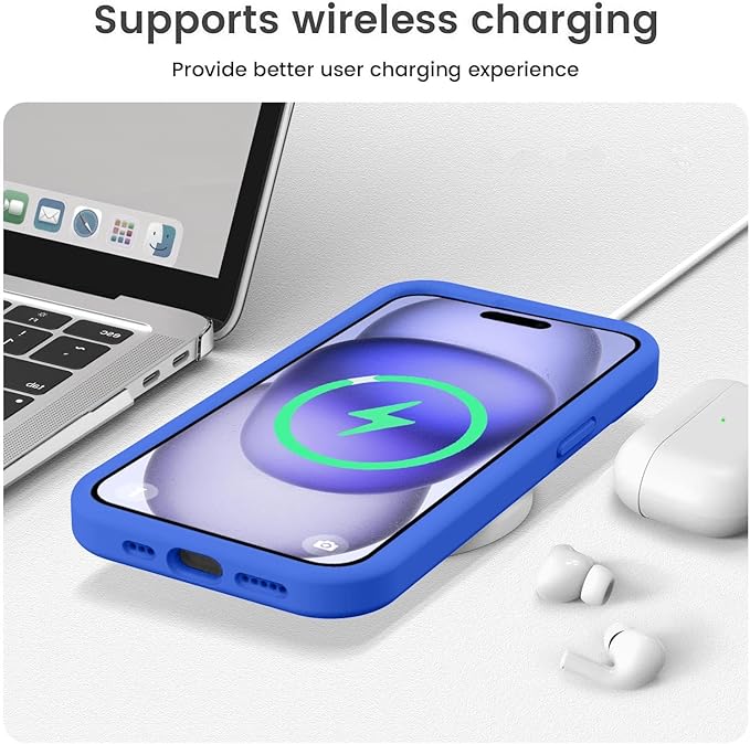 Vooii Compatible with iPhone 15 Plus Case, Upgrade Liquid Silicone [Enhanced Camera Protection] [Soft Anti-Scratch Microfiber Lining] Shockproof Phone Case for iPhone 15 Plus 6.7 inch - Klein Blue