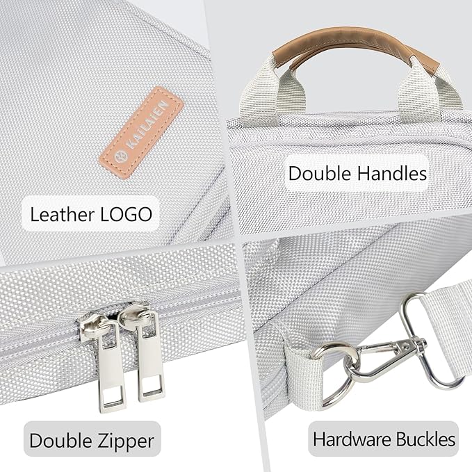 10-13 Inch Tablet Sleeve Bag, Ipad Bag for 13 In/11 in New iPad Pro M4 & 13 in Air M2 2024,iPad Pro 12.9 M2&M1,Ipad 10.9,Galaxy Tab S8+/S9+ 12.4,with Removable Shoulder Strap(Silver)