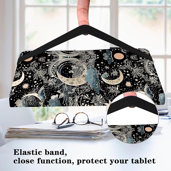 Case for Lenovo Tab M11 2024 11 inch,PU Leather Stand Flip Cover with Card Solts Elastic Band for Lenovo Tab M11 Tablet - Moon