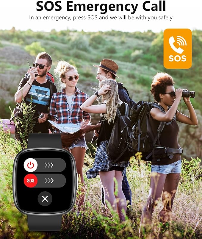 Smart Watch for Men Women, 1.72" Super Retina HD Display with Sleep Stress, 24/7 Heart Rate HRV Spo2 Monitor, Fitness Tracker with 135 Sport Modes, Waterproof Square Watch, Compatible Android and iOS