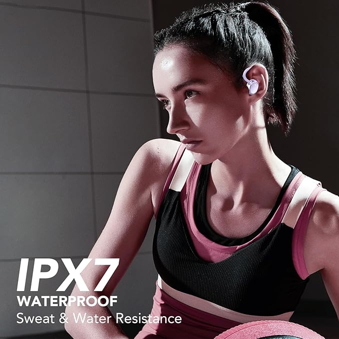 KT1 Wireless Earbuds V5.3 Bluetooth Earbuds 120Hrs Playtime, 4.7g Mini Size Painless Wear, IPX7 Waterproof, Deep Bass 2.0, Over-Ear Ear Buds Wireless Bluetooth Headphones for Sport Running(Purple)
