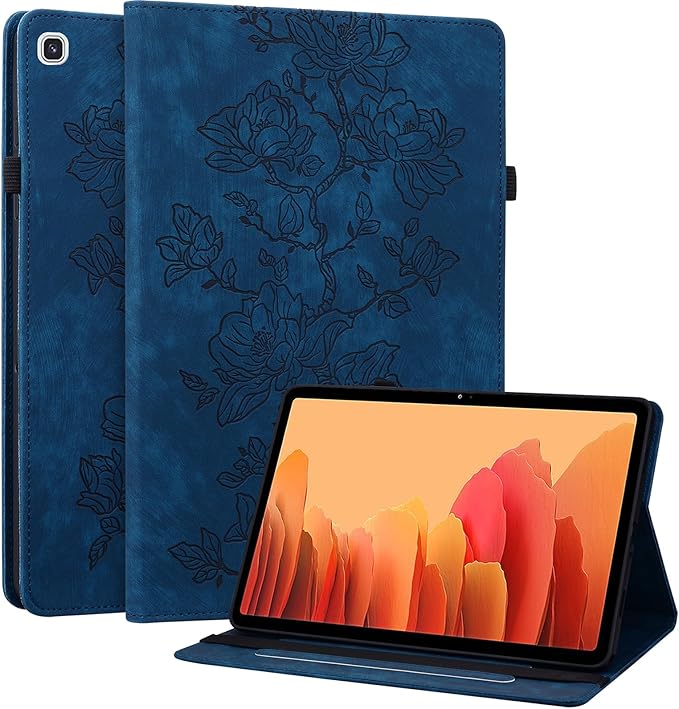 Case for Samsung Galaxy Tab A7 10.4 Inch 2022 2020 (SM-T500/T505/T507), Slim PU Leather Folio Cover with Multi-Angle Stand and Pen Holder, Blue