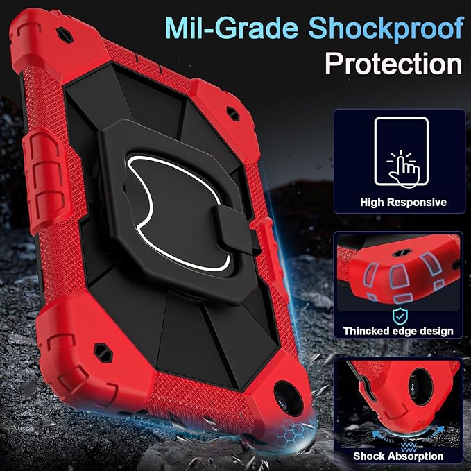 Case for Galaxy Tab A9+ Case 11 Inch with Screen Protector/Rotating Stand/Shoulder Strap/Pencil Holder,Military Grade Shockproof Tablet Case Samsung Galaxy Tab A9 Plus(SM-X210/X216/X218)