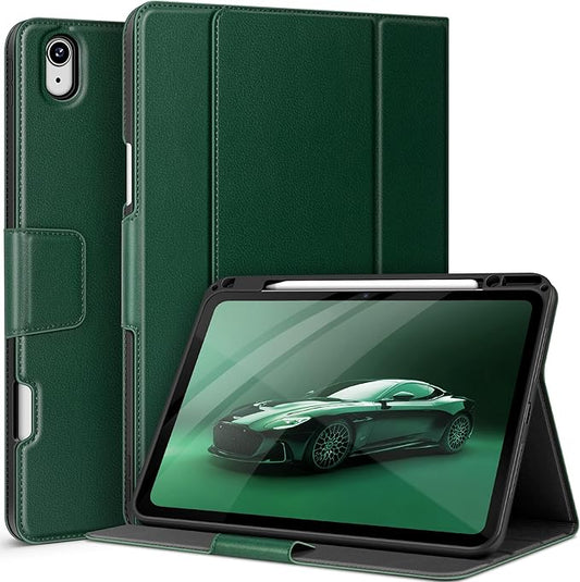auaua Case for iPad Air 13 inch (M3/M2) 2025/2024, with Pencil Holder and Pocket, Multiple Viewing Angles, Magnetic Closure, Auto Sleep/Wake (Green)