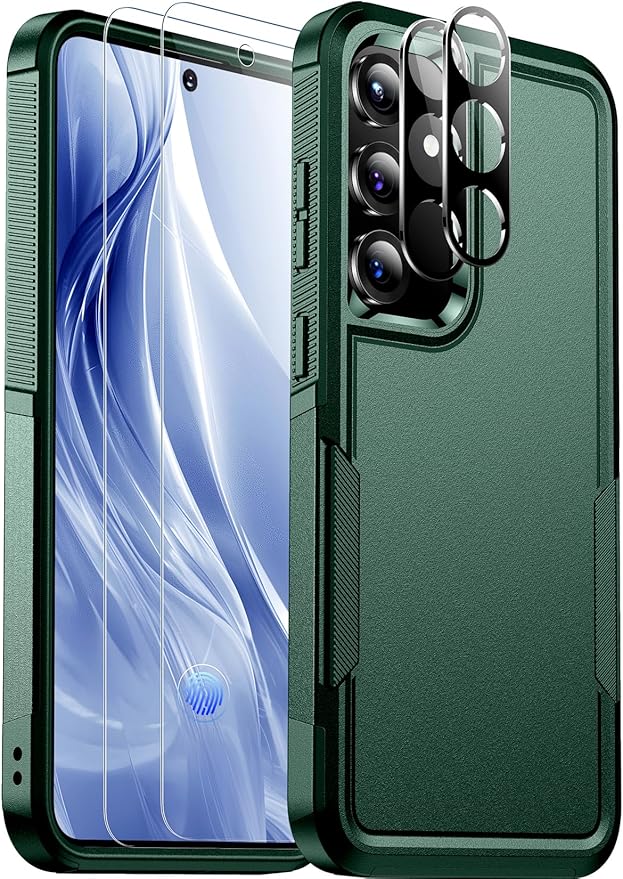 Red2Fire for Samsung Galaxy S25 Plus Case, [Military Grade Shockproof] Heavy Duty Protection Phone Case for S25 Plus Case,Dark Green