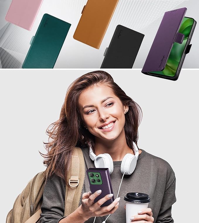 Wallet Flip Case for Moto G Power/Play (2025) - [RFID Blocking] Luxury PU Leather Card Holder Magnetic Phone Cover with Kickstand,Shockproof Protective Case,Purple