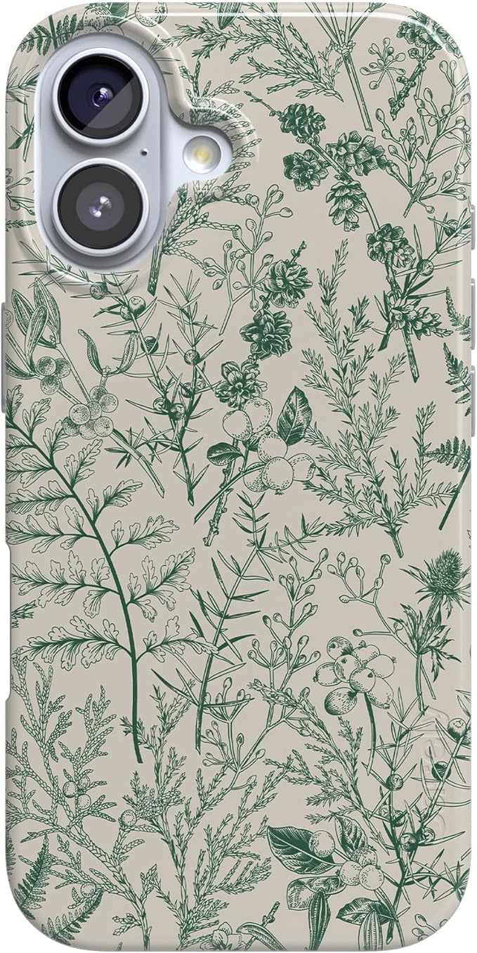 Casely iPhone 17 Case | Sage Garden | Green Floral | Compatible with MagSafe | Classic Ultra Slim Design