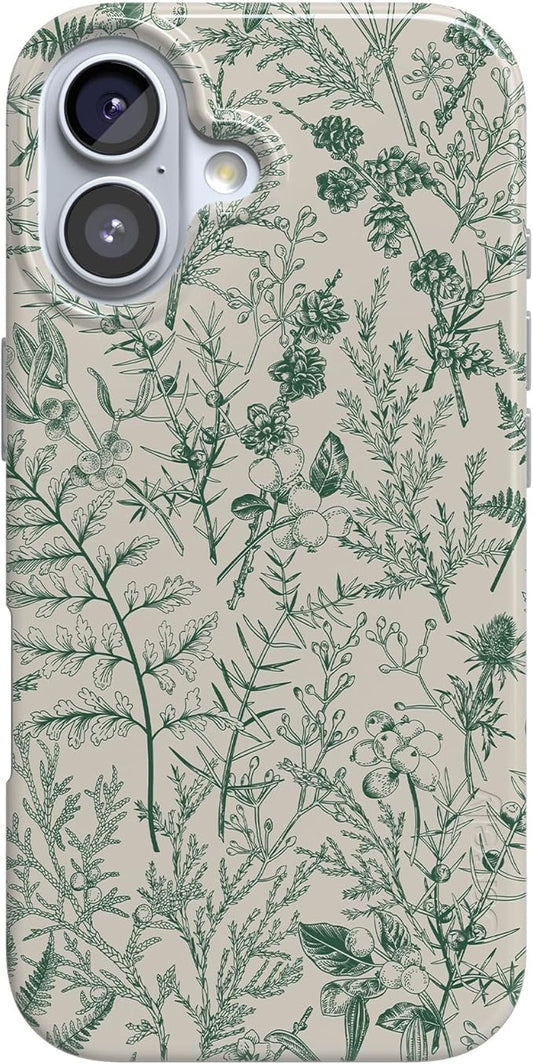 Casely iPhone 17 Case | Sage Garden | Green Floral | Compatible with MagSafe | Classic Ultra Slim Design