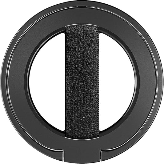 EWA MagOne Ultra for Magsafe Phone Grip Kickstand [Replaceable Elastic Finger Loop], Mag Safe Ring Holder Stand, Two-Sided Magnetic Phone Accessories for iPhone 17,16,15,14,13,12 Pro/Max/Plus-Black