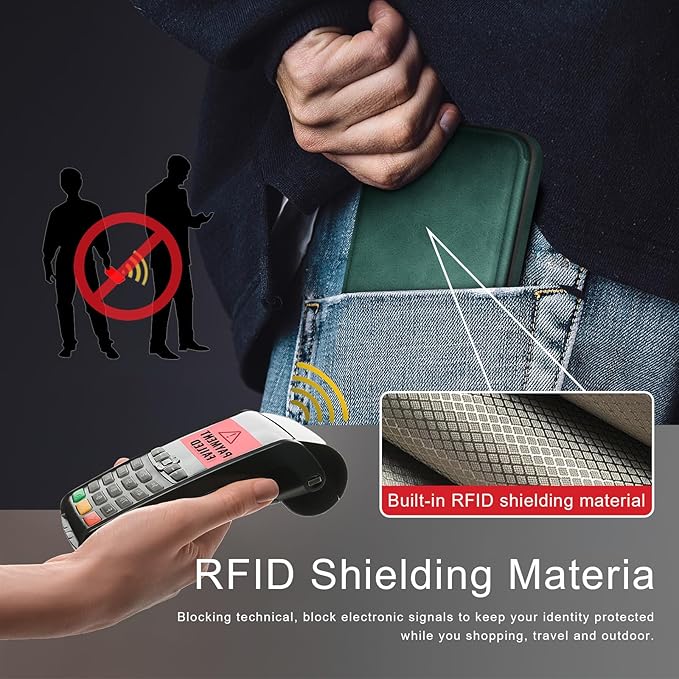 DJDUCK Designed for Samsung Galaxy S25 Plus Case Wallet with Card Holder, [Magnetic Clasp Cover] [RFID Blocking Leather Protection] Shockproof Women Men Cases for Samsung S25 Plus Sea Green