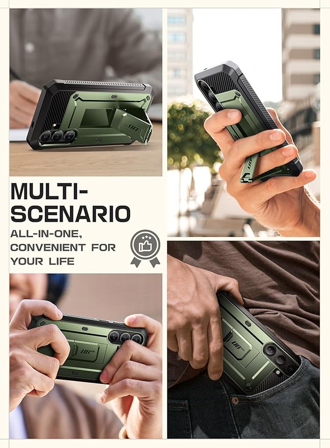 SUPCASE for Samsung Galaxy S25 Case with Stand (Unicorn Beetle Pro), [2 Front Frames] [Built-in Screen Protector & Belt-Clip] Military-Grade Protection Rugged Phone Case for Galaxy S25 6.2", Guldan