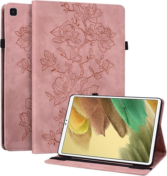 Case for Samsung Galaxy Tab A7 Lite 8.7 Inch 2021 (SM-T225/T220/T227), Slim PU Leather Folio Cover with Multi-Angle Stand and Pen Holder, Pink