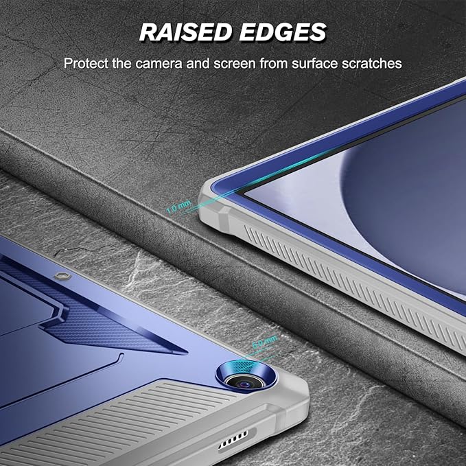 Fintie Shockproof Case for Samsung Galaxy Tab A9 Plus/A9+ 5G 11 Inch 2023 Model (SM-X210/X216/X218), Tuatara Rugged Unibody Hybrid Bumper Kickstand Cover Built-in Screen Protector, Navy