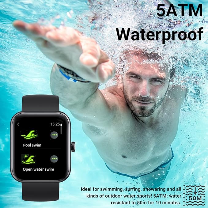 Smart Watches for Men Women,Built-in Alexa, Fitness Watch with Blood Oxygen/Heart Rate/Sleep Monitor, 100 Sport Modes, IP68 Waterproof Smart Watch for Android iOS Phones