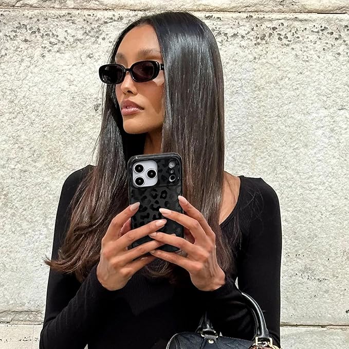 VELVET CAVIAR Case for iPhone 17 Pro | Compatible with MagSafe | 10ft Drop Tested | Protective Designer Cases | Black Leopard Print