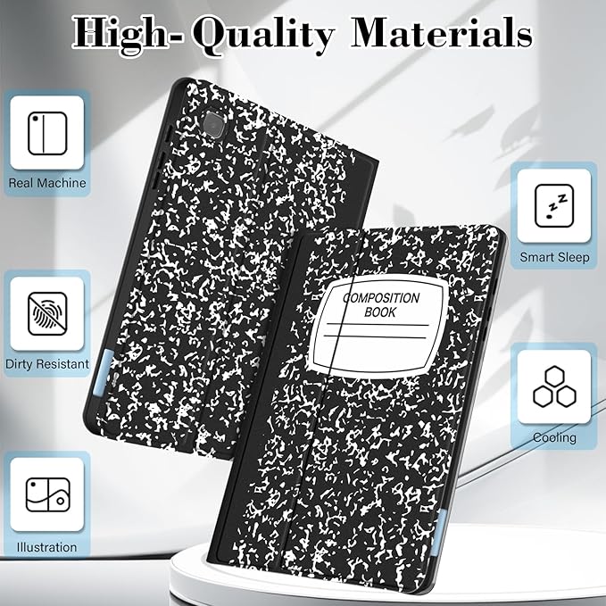 Case for Samsung Galaxy Tab S6 Lite 10.4 Inch 2024/2022/2020 with S Pen Holder, Multi-Angle Viewing Soft TPU Back Cover with Pocket Auto Wake/Sleep.