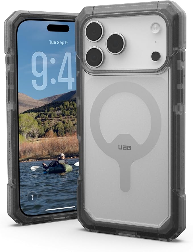 URBAN ARMOR GEAR UAG Designed for iPhone 17 Pro Max Case Trooper - Compatible with MagSafe Full Body with Port Protection Transparent Military Grade Full Body Protective Cover, Clear/Ash