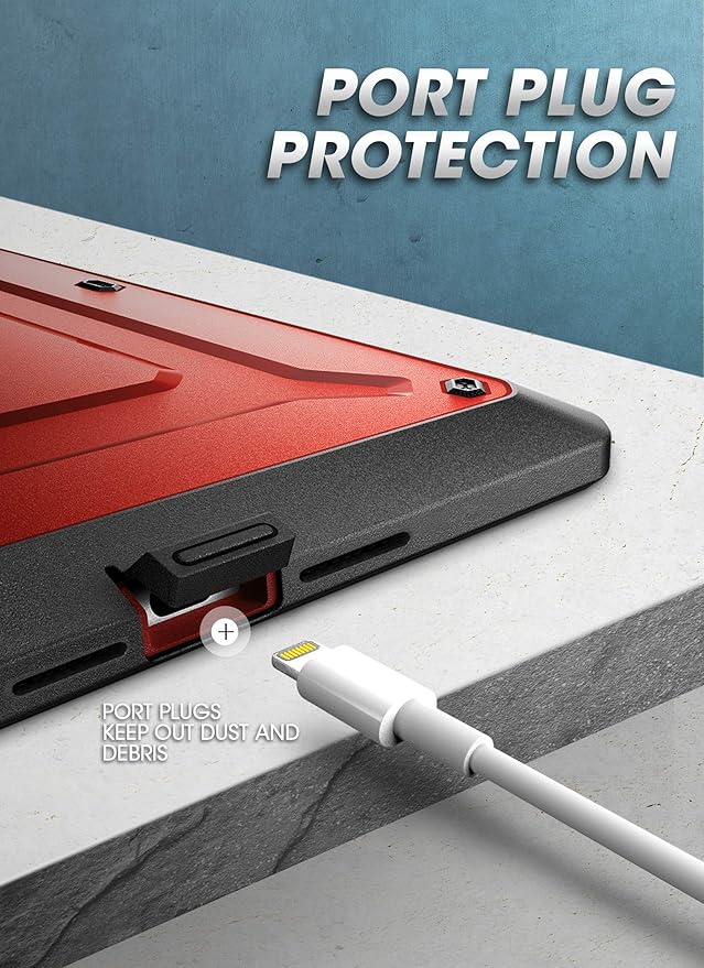 SUPCASE for iPad 9th Generation Case with Screen Protector (Unicorn Beetle Pro), [Built-in Stand] Heavy Duty Rugged Protective Case for iPad 10.2 9th / 8th / 7th Generation (2021/2020/2019), Red