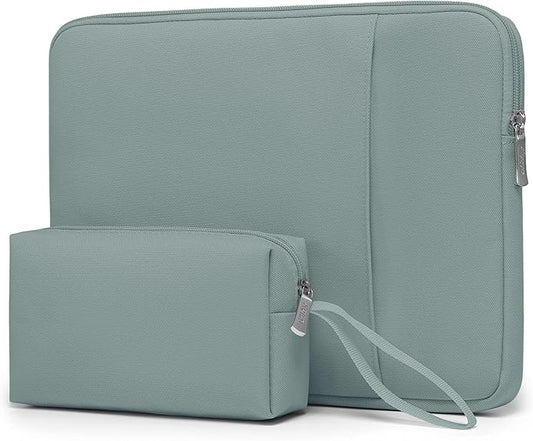 HYZUO 13.3-14 Inch Laptop Sleeve Bag Set for MacBook Pro 14 M4/M3/M2/M1, MacBook Air/Pro 13.3, 13.5"/13.8" Surface Book/Laptop, Notebook Case for 13.3" HP Dell Lenovo Asus Acer, Ash Blue