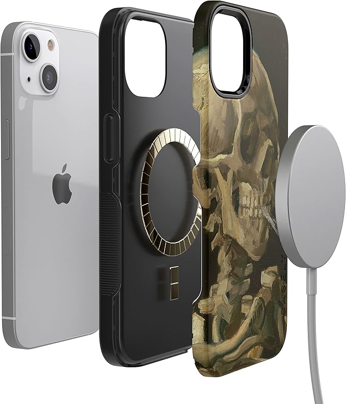 Casely iPhone 14 Case | After Hours | Van Gogh Skeleton | Compatible with MagSafe | Bold Protective Design