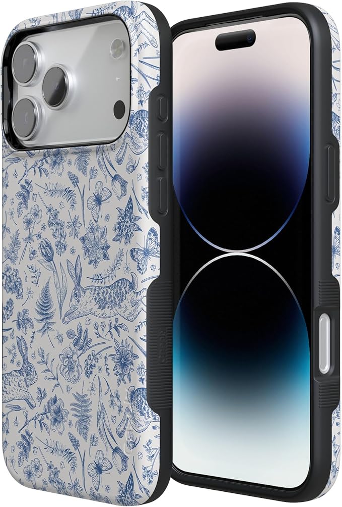 Casely iPhone 17 Pro Case | Hop & Bloom | Bunny Toile | Compatible with MagSafe | Bold Protective Design