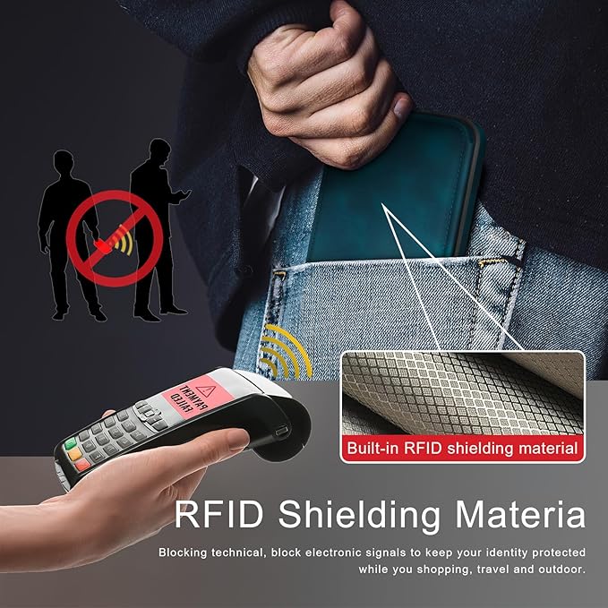 DJDUCK Designed for Samsung Galaxy S25 Case Wallet with Card Holder, [Magnetic Clasp Cover] [RFID Blocking Leather Protection] Shockproof Women Men Cases for Samsung S25 Teal