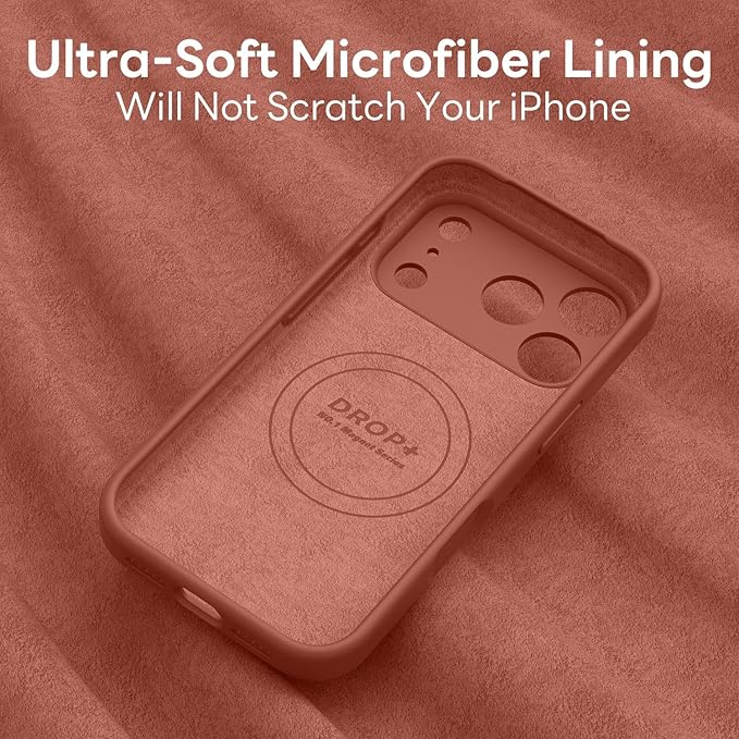 Vooii Magnetic Compatible with iPhone 17 Pro Max Case (Compatible with Magsafe) (Upgraded Camera Protection) Liquid Silicone Shockproof Full Body Protective Phone Cover for Women Men, Caramel, 6.9”