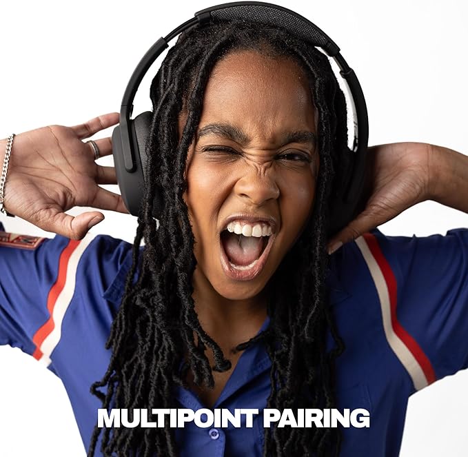 Skullcandy Crusher ANC 2 Over-Ear Noise Canceling Wireless Headphones with Sensory Bass and Charging Cable, 50 Hr Battery, Skull-iQ, Alexa Enabled, Microphone, Works with Bluetooth Devices - Black