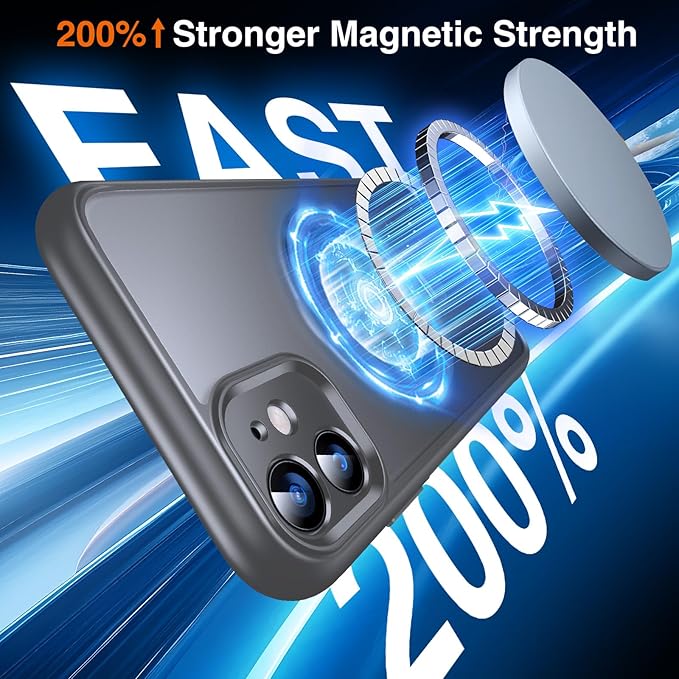 360° O-Ring MagStander for iPhone 11 Case with Magnetic Kickstand Ring Holder [Compatible with MagSafe][360°Rotate Stand Ring][Military Shockproof] Magnet iPhone 11 Phone Cover Matte Grey