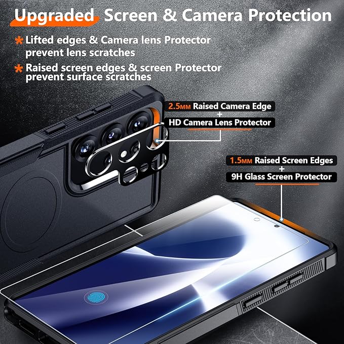 Red2Fire for Samsung Galaxy S25 Ultra Case, [Compatible with Magsafe][Military Grade Drop Protection] Heavy Duty Full Body Shockproof Protection Non-Slip Phone Case for S25 Ultra Case 6.9 inch