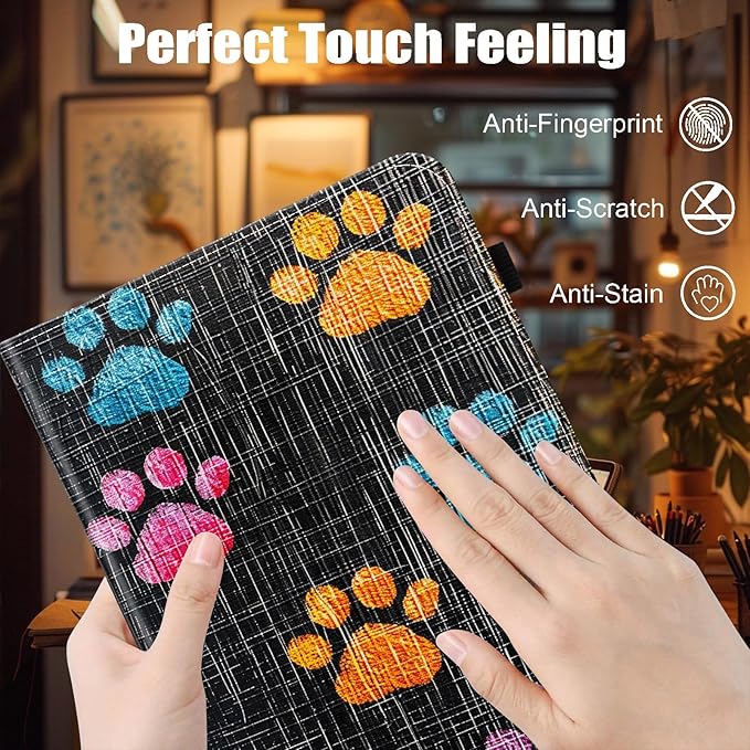 Case for Samsung Galaxy Tab A9 Plus/A9+ 5G 11 Inch 2023 Model (SM-X210/X216/X218),Card Slot PU Leather TPU Case Pen Holder Auto Wake Sleep,Colorful Paw
