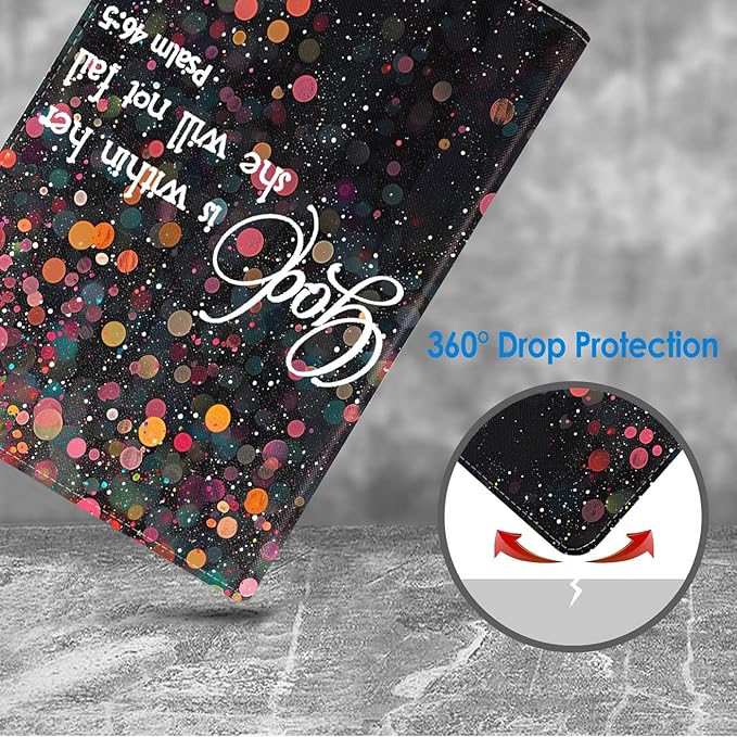 Case for Samsung Galaxy Tab A9 Plus 11 Inch 2023 Model (SM-X210/X216/X218), Slim Lightweight PU Leather Stand Cover with Auto Wake/Sleep, Bible Verse Psalm 46:5